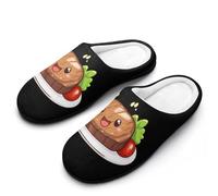 Beef! It's What's for Dinner Mens Winter Warm Slippers Rubber Sole Comfortable Cotton House Shoes For Daily Wear 9-10（42-43）