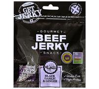 Beef Jerky by Get Jerky Trailhead, Black Garlic & Ginger Flavour, Multipack of 6 x 40g bags, Dried Meat Snack, High Protein Snacks for Gym, Fitness, Outdoor, Hiking - Gluten Free, Premium Welsh Beef