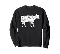 Beef Meat Cuts Butcher Chart BBQ Grilling Cow Diagram Sweatshirt