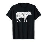 Beef Meat Cuts Butcher Chart BBQ Grilling Cow Diagram T-Shirt