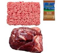 Beef Mince 1kg & Cow Cheek 1kg with Rajah Beef Seasoning 100g - Slow Cook Pack