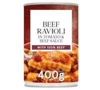 Beef Ravioli in Tomato & Beefy Sauce 400g,WITH 100% BEEF Durum wheat pasta, Pasta parcels with a beef filling in a tomato and beef sauce