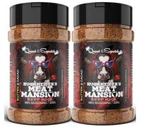 Beef Rub TWIN PACK by Quasi & Squatch - Hugh Heifers Meat Mansion X2 | BBQ Seasoning for Beef - Two Large Bottles for Barbecue = 440g