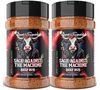 Beef Rub TWIN PACK by Quasi & Squatch - Sage Against The Machine - Beef Rub Edition X2 | BBQ Seasoning for Beef - Two Large Bottles for Barbecue = 440g
