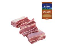 Beef Short Ribs 500gr with Rajah Beef Steak Seasoning - Meaty Ribs Ideal for Slow Cooking & BBQ - Fresh Halal Meat Pack