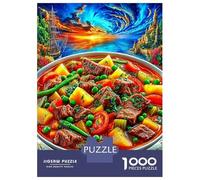 Beef Stew Puzzle 1000 Piece Impossible Jigsaw Puzzles for Adults, Impossible Puzzle Family Activity Puzzles 38x26cm/1000pcs