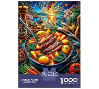 Beef Stew Puzzle 1000 Piece Impossible Jigsaw Puzzles for Adults, Impossible Puzzle Family Activity Puzzles 38x26cm/1000pcs