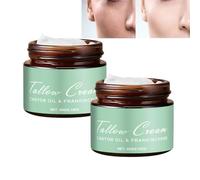 Beef Tallow Balm with Frankincense and Castor Oil, Beef Tallow Cream Moisturizer for Face, Body, Deep Hydration, Brightening & Nourishment Skincare, for All Skin Types (2pcs)