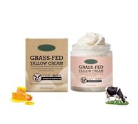 Beef Tallow, Beef Tallow for Skin, Face & Body Whipped Moisturizer with Honey, Face Cream Moisturizer Nourishing Soothing Body Lotion Skincare, Suitable for All Skin Types 4 oz