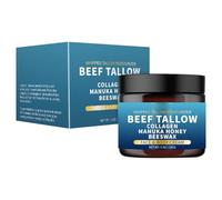 Beef Tallow Beeswax - 5oz Fast Absorption Face and Body Balm, Natural Skin Cream for Dry Skin, Organic Moisturizing Tallow & Honey Balm, Nourishing & Hydrating Skincare
