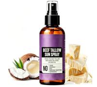 Beef Tallow & Coconut Oil Zinc Oxide Chemical-Free Sunscreen with Grass-Fed Beef Tallow, Sunscreen Spray - Face & Body - For all ages. Lightweight Moisturizing Water Resistant, Fragrance-Free