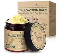 Beef Tallow Cream for Face & Body - 100% Grass-Fed Beef Tallow skin care, Castor Oil, Pure Frankincense Essential Oil, Deep Hydration & Nourishment, Oil-Free & Unscented, Fast Absorbing