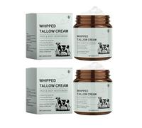 Beef Tallow Cream, Moisturising Cream for Face Body Deep Hydration Whipped Tallow Balm, Beef Tallow Skincare, 100% Grass Lined Pure Beef Tallow Organic with Honey Natural (2 x 120 g)