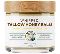 Beef Tallow Face Cream: Beef Tallow Skincare - 100% Grass-Fed Whipped Beef Tallow Balm for Deep Hydration and Soothing - with Honey