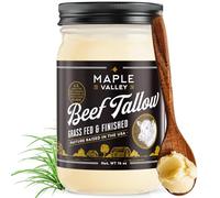 Beef Tallow for Cooking | Pasture Raised Grass Fed Beef Tallow | Paleo & Keto Friendly, 100% Grass Fed & Finished Beef Fat | The Maple Valley, 14 oz