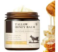 Beef Tallow for Skin Care 120g,Tallow and Honey Balm.Organic Grass-Fed Whipped Grease with Natural Honey,Deep Hydration for Face & Body