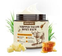Beef Tallow for Skin - Organic Tallow and Honey Balm for Face - Whipped 100% Grass-Fed Beef Tallow & & Raw Honey, Body Deeply Nourishing for Women & Men, Suitable for All Skin Type