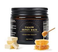 Beef Tallow for Skin, Tallow and Honey Balm for Face, Grass Fed Beef Tallow for Face & Body, Deeply Nourishing, Soothes Dry Skin (60g/2.12oz)