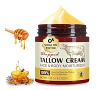 Beef Tallow for Skin - Tallow and Honey Face & Body Moisturizer - 100% Grass-Fed Deep Hydrating Cream - Fast-Absorbing, Non-Greasy Formula for Sensitive, Dry Skin Repair - 120g (1 PCS)