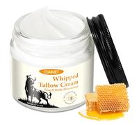 Beef Tallow for Skin, Tallow Face Moisturizer, Tallow and Honey Balm, Organic Grass-Fed Whipped Beef Tallow and Honey Cream, Deeply Moisturizing for Face & Body, Suitable for Dry & Aging Skin, 60g