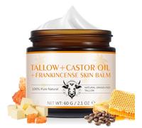 Beef Tallow & Frankincese Oil Massage Balm for Muscle/Joint Soothing/Relief, 100% Grass-Fed Tallow & Castor Oil Moisturizer Cream for Hydrating, Anti-Aging, Lifting & Firming, 100% Natural|60 G
