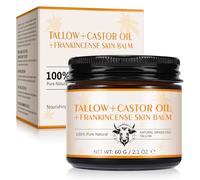 Beef Tallow & Honey Balm - Beef Tallow Skin Care For All Skin Types - Face & Body Moisturiser For Hydrating & Nourishing - Natural Tallow Face Cream With Castor oil