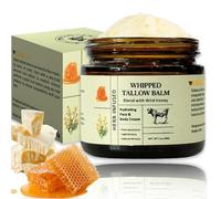 Beef Tallow Honey Balm, Organic Grass Fed Beef Tallow for Skin, Beef Tallow Cream for Face & Body, Skin Care Cream with Olive Oil, Deeply Nourishing Moisturizer for Dry Skin & Sensitive Skin, 60g