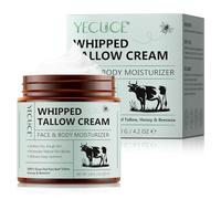 Beef Tallow Moisturizer 120g- Tallow Face Creme Skincare, Natural Grass-fed Beef Tallow with Honey & Beeswax Nourishes & Soothes for Dry Face & Body, Deep Hydration for All Types Skin