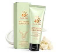 Beef Tallow Reef Safe Sunscreen SPF 40 for Face, Natural Sunscreen for Face & Body Sun Cream, Gentle Mineral Sunscreen Without White Cast, Organic Sun Protection Hydrating &Water Resistant, Non Greasy