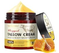 Beef Tallow Skin Care, 100% Grass Fed Beef Tallow Moisturiser, Natural Tallow and Honey Balm for Body & Face, Organic Beef Tallow Face Cream 120G, Tallow Cream for Face Moisturizer, Fast Absorption