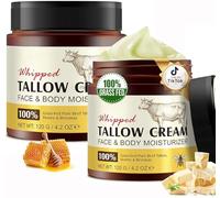 Beef Tallow Skin Care 2 pack, Tallow and Honey Balm for Face & Body-100% Grass-Fed Beef Tallow, Deep Hydration & Nourish Whipped Tallow Cream, Fast-Absorbing, No Greasy For Sensitive Dry Skin Repair