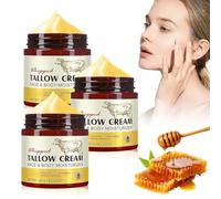 Beef Tallow Skin Care 3PCS Tallow and Honey Balm for Face&Body,100% Grass-Fed Natural Beef tallow Moisturiser,Deep Hydration&Nourish Whipped tallow Cream,Fast-Absorbing for Sensitive Dry Skin Repair