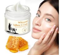 Beef Tallow Skin Care, Beef Tallow and Honey Balm 60 g, Natural Beef Tallow Face Cream Moisturiser, Hydrating Tallow Balm with Raw Honey, Grass-Fed Whipped Beef Tallow for Face