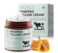Beef Tallow Skin Care Beef Tallow Honey Balm -Organic Grass Fed Tallow Balm Deeply Nourishing Beef Tallow Cream for Face and Body Tallow Cream - Moisturizing Skin Care Cream for Dry Skin 120g