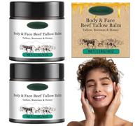Beef Tallow Skin Care, Grass-Fed Beef Tallow and Raw Honey Balm, Deeply Nourishing Organic Grass Fed Tallow Balm. Beef Tallow Cream for Face & Body and Dry Skin (2)