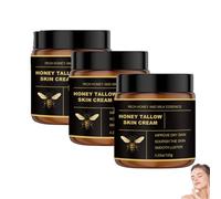 Beef Tallow Skin Care, Honey Beef Tallow Cream, Grass Fed Tallows Face Cream, Nourishing Hydrating for Dry and Aging Skin, Natural Skins Barrier, Deeply Moisturizer for Face and Body (3PC, 120g)