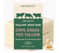 Beef Tallow Skin Care Soap - 2pcs Grass Fed Beef Tallow Soap Bar - Deep Cleaning Unscented Soaps for Face, Body, Hand, Leg - Tallows Balm So-ap - Women, Men Daily Care Use