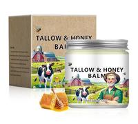 Beef Tallow Skin Care, Whipped Tallow and Honey Balm, 100% Organic Grass-Fed Beef Tallow, Natural Honey & Beeswax Moisturizer, Deep Hydration Nourishing & Fast Absorbing for Face and Body