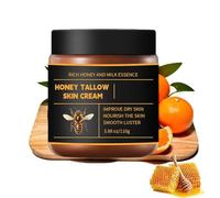 Beef Tallow Skincare - Beef Tallow Honey Balm, Natural Honey & Beeswax Moisturiser, 100% Organic Whipped Beef Tallows Cream, Deep Nourishing Care for Face and Body (1)