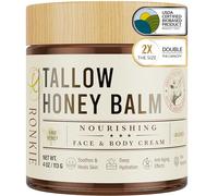 Beef Tallow Skincare Moisturizer for Face: 100% Grass-Fed Beef Tallow and Raw Honey Balm - 4oz Unscented Natural Tallow Face Cream Soft Smooth for Dry Skin and Eczema