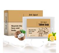 Beef Tallow Soap, Beef Tallow Soap For Skin, Handmade Organic Beef Tallow Soap Bar, Beef Tallow Skin Care, Moisturizing Tallow Soap for Dry Skin 100g for Even Skin Tone and Bright Skin Tone