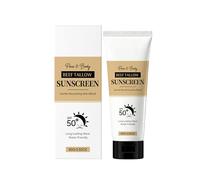 Beef Tallow Sunscreen, Broad Spectrum SPF 50+ P Moisturising Light-Weight Sun Protection with No White Cast, Long Lasting Repair Hydrating Sun Damage Correction, for All Skin Types, 80g (1pc)