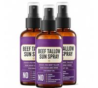 Beef Tallow Sunscreen, Moisturizing Sunblock Spray with Zinc Oxide, for Sensitive Skin Daily Use, Vacation Sports Swimming Family Friends Sun Protection Care, Moisturizing Sun Sprays (3PCS)