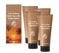 Beef Tallow Sunscreen,Natural Beef Tallow Organic Sunblock with SPF 50,Summer Outdoor All Skin Types Sunscreen,Deep Moisturizing Skin, No White Cast & Non Greasy (4)