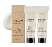 Beef Tallow Sunscreen SPF 30, SPF 30 Non Toxic Zinc Oxide Sunblock, Natural Mineral Sun Cream for Face & Body, Reef Safe, Waterproof, Non Greasy and Moisturising Suncream for Summer Outdoor Travel (2)