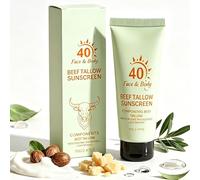 Beef Tallow Sunscreen SPF 40 - Face & Body Mineral Sunscreen, Reef Safe, Non-Greasy Lightweight Formula, Natural Moisturizing Protection for Women & Men, Travel Size 2.47 oz（1 pc）