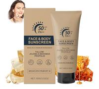 Beef Tallow Sunscreen SPF 50 - Mineral Sunscreen for Face & Body - Natural Non-Greasy & Moisturising Sun Cream - Reef Safe & Travel Size Sunblock for Women & Men, 100g