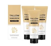 Beef Tallow Sunscreen SPF 50, Natural Mineral Sun Cream for for Face, Body and Skin, Water Resistant Beef Tallow Sunblock, Lightweight, Non Greasy Sun Shield Cream for Women Men (3)