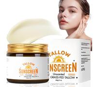 Beef Tallow Sunscreen SPF 50+,Natural Tallow Sun Cream for Face & Body,Tallow Balm Instant Sun Protection,Body Moisturiser for Dry Skin,SPF 50 Face Moisturiser,Light Texture,Natural Ingredients