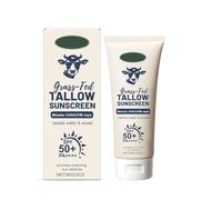 Beef Tallow Sunscreen SPF 50: Natural Tallow & Zinc Oxide Sunblock Cream for Face & Body - Sun Protection with Non Greasy Formula for Women and Men - Water-Resistant